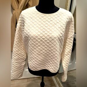 Banana Republic Cream Quilted Boxy Sweatshirt
